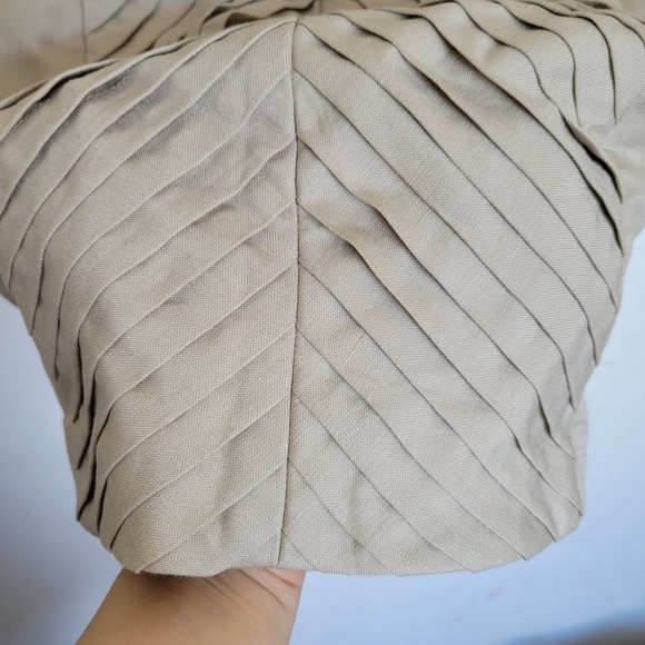 NEW Calvin Klein Khaki Tan Pleated Sleeveless Career Linen Dress Size 12 - Picture 4 of 13